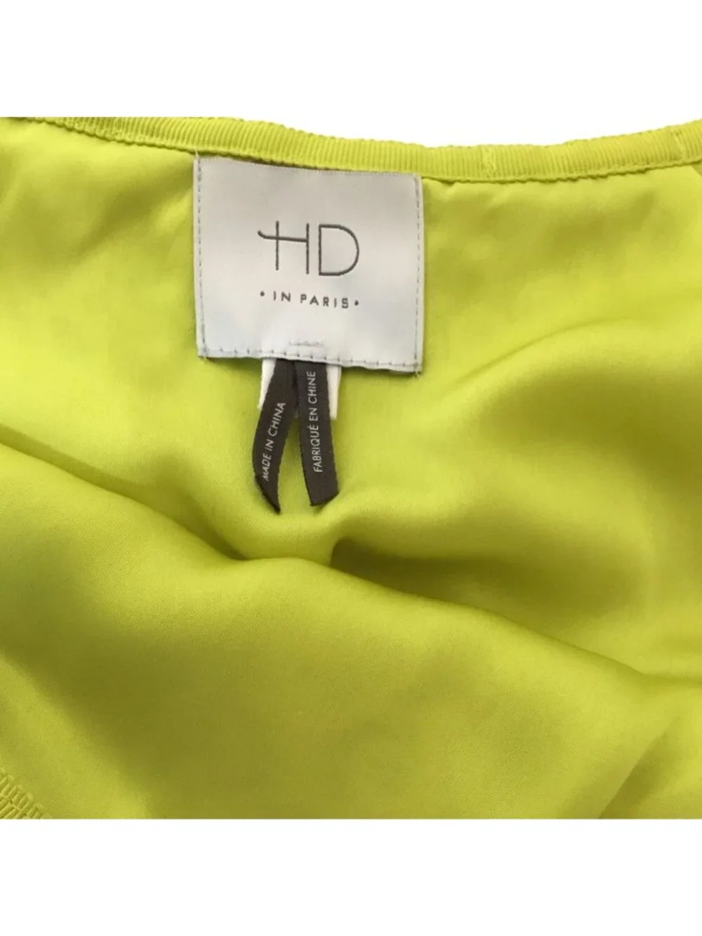 ANTHROPOLOGIE HD IN PARIS Lime Green Textured Lace Pleated A-Line Skater Skirt 0